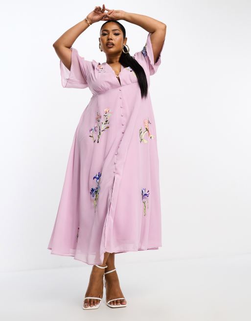 Embroidered plus shop size dress