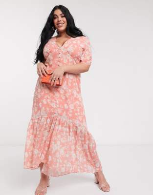 peach dress plus size