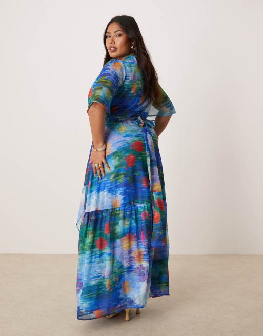 Hope Ivy Plus Robe longue cache-cœur à manches évasées et