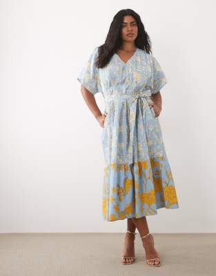 Hope & Ivy Plus Wrap Midaxi Dress In Red