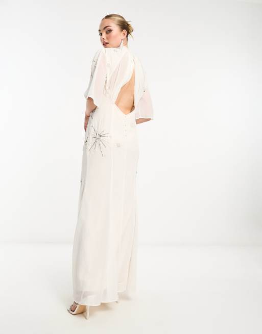 Hope & Ivy - Robe longue de mariée à dos ouvert - Ivoire, 2 de 4