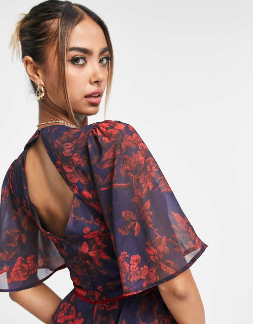 open lace back dress Navy Lady Bugs Lily Dress by Miss Lulo – Modern Millie main image 1