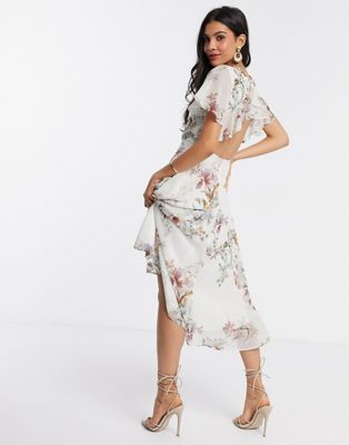 hope and ivy ruffle open back skater dress