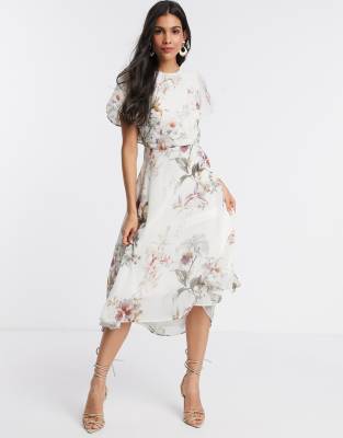 hope and ivy ruffle open back skater dress