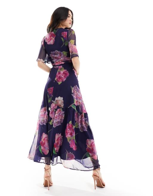 Pink and navy maxi sale dress