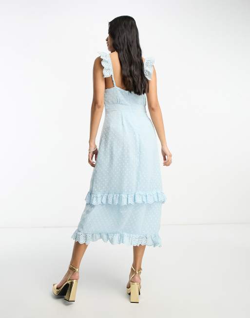 Duck egg blue lace dress cheap