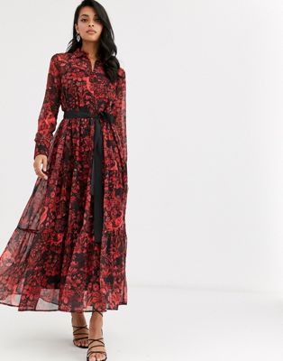 hope and ivy red maxi dress
