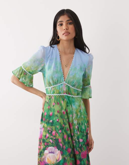 hope and ivy green floral dress Hope & Ivy The Dora