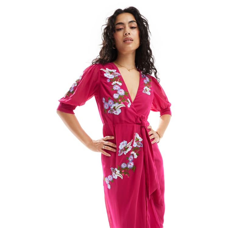 Vestito a portafoglio rosso cheap