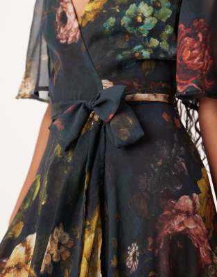 Hope & Ivy Wrap Front Maxi Dress In Multi