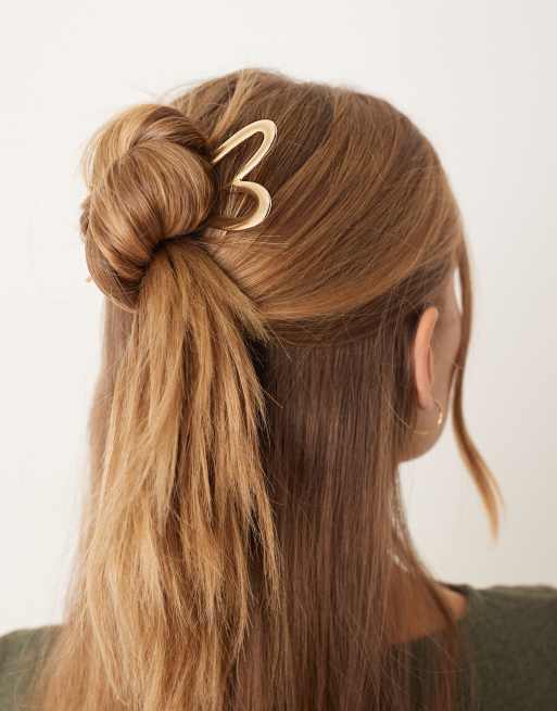 Horquilla francesa para el cabello dorada en forma de corazón de Accessorize