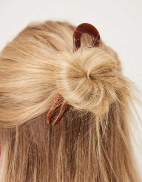 Horquilla francesa para el cabello marrón con diseño retorcido de Sui Ava - view 1