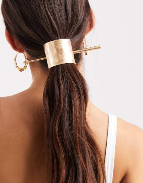 Horquilla para el cabello dorado cepillado texturizada de ASOS DESIGN - view 1