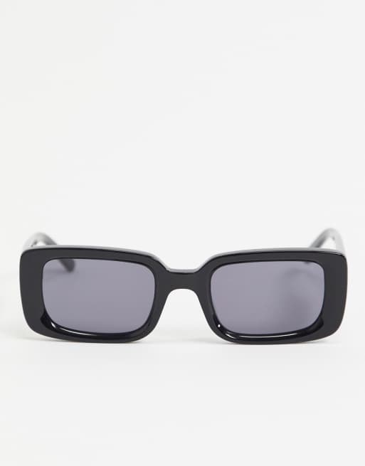 Hot Futures Lunettes de soleil rétro carrées avec logo sur les branches Noir Hot Futures Lunettes de soleil rétro carrées avec logo sur les branches Noir