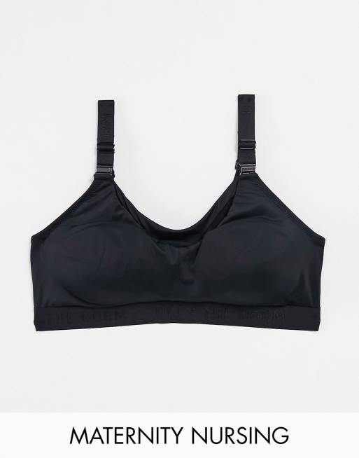 Hotmilk Nursing Defy wire free microfibre bra with removable pads in black - BLACK