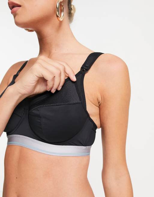 REACTIVATE BLACK SPORTS NURSING BRA - Hotmilk Lingerie