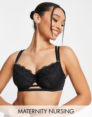 Hotmilk Nursing True Luxe non padded lace bra with flexiwire in black