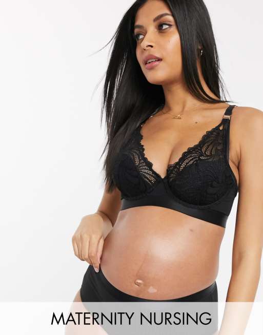 WARRIOR PLUNGE BLACK CONTOUR NURSING BRA - FLEXI UNDERWIRE