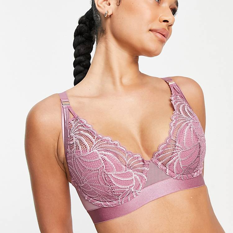 Hotmilk Nursing Warrior lace plunge bra with flexiwire in orchid