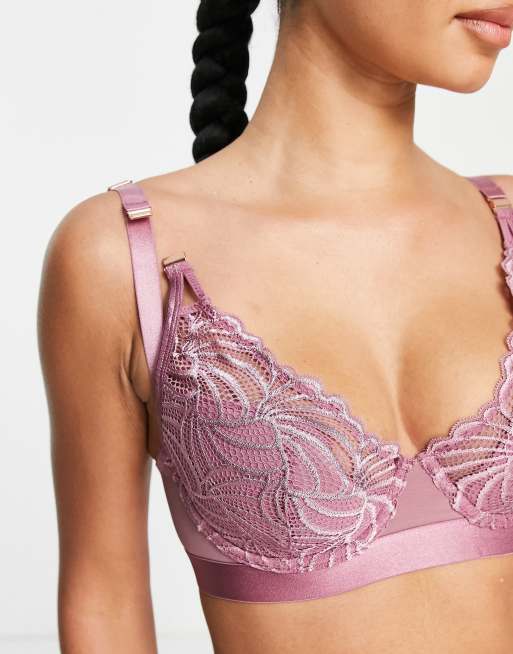 Hotmilk – Nursing Warrior – Rosa BH i spets med djup urringning och flexiwire-bygel, 3 av 4