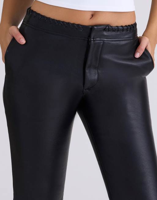 House of CB - Adara - Pantalon en imitation cuir - Noir, 3 de 4