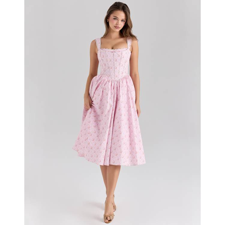 amara white stretch cotton corset midi dress House of CB House of CB Amara stretch cotton corset midi dress in white -  Dresses & Skirts - Free Shipping