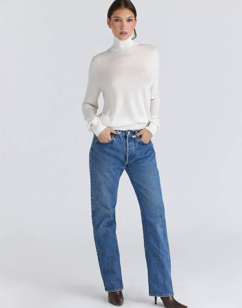 House of CB - Angel - Maglione con collo alto in seta e lana color avorio - view 1