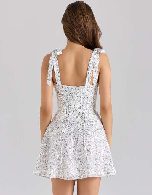House of CB Ariella chiffon mini dress in dot print, 2 of 4