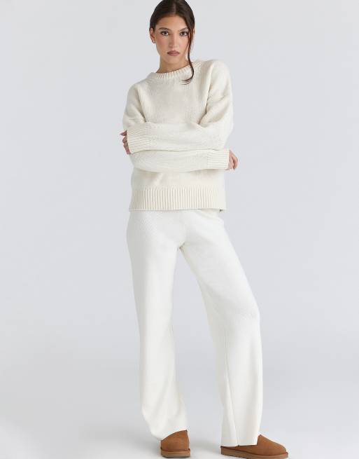 House of CB Bear ivory wool chunky knit sweater in ivory, 4 of 4