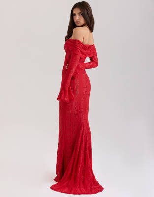 chinese dress ladies Belle Floral Lace Off Shoulder Maxi Dress main image 0