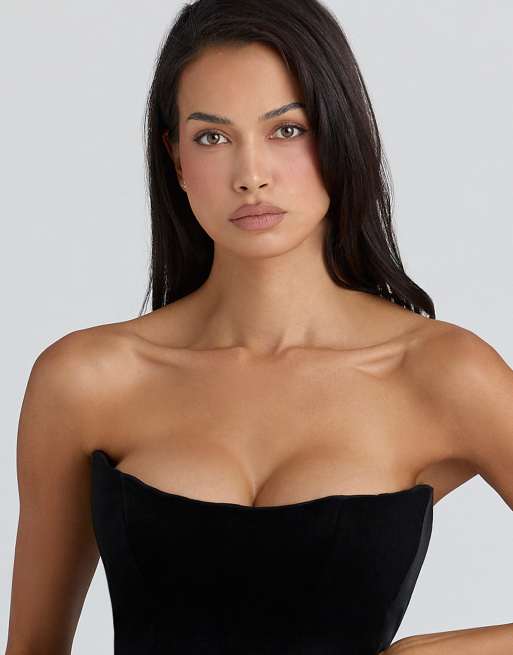 House of CB – Clara – Limited Edition – Chiffon-Maxikleid in Black & Blush, 2 von 3