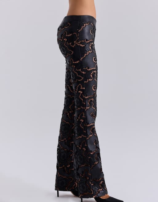 House of CB Elina pantalon bootcut brodé noir, 4 de 4