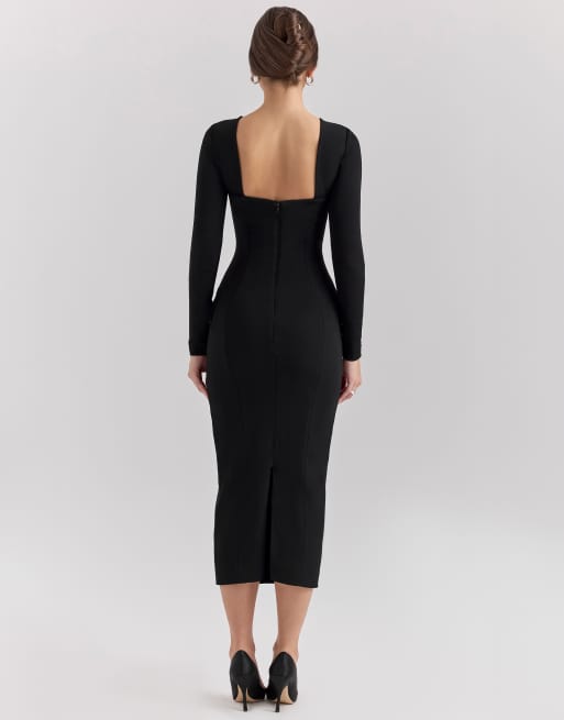chinese dress ladies Women's Knitted Dress High Neck Long Sleeve Front Slit Elegant Stretch Midi  Dress S Auburn at Amazon Women's Clothing store