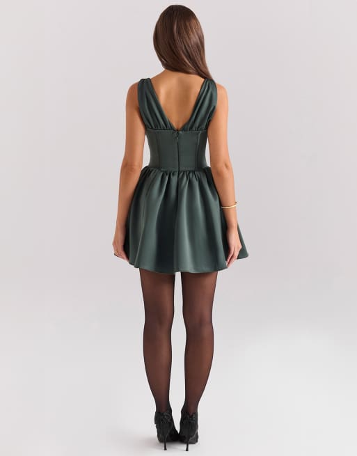 House of CB Emmeliette mini dress in emerald green ASOS
