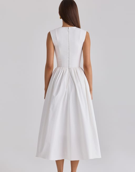 House of CB - Emmy - Robe d'été mi-longue en coton - Blanc, 2 de 4