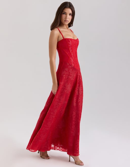 House of CB Esme maxi dress in red, 4 of 4