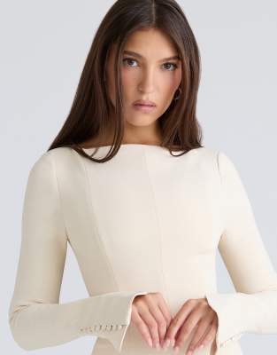 House of CB Francesca vintage cream long sleeve mini dress in vintage cream  | ASOS
