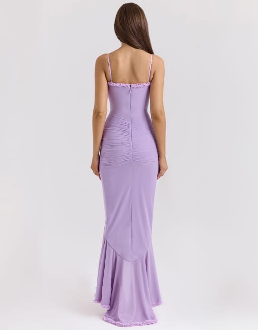 House of CB Gabbi ruffled front gown in orchid, 3 of 4