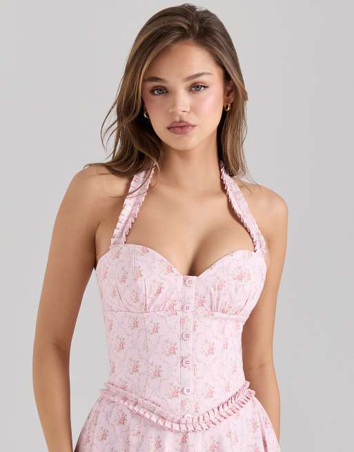 sexy halter neck dresses Sexy Halter Neck Chain Detail Mini Dress – I Too Fashion main image 0