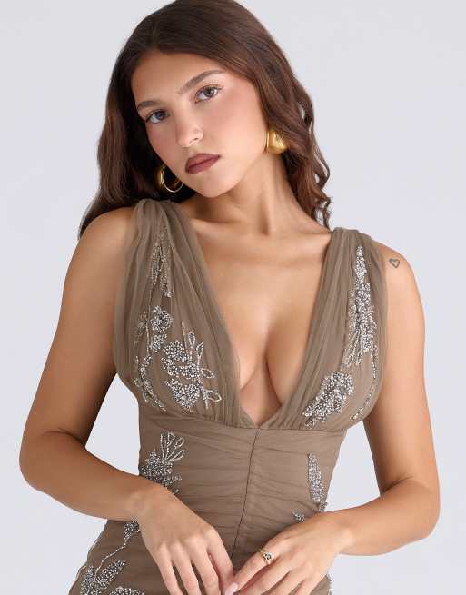 house of cb beige dress House Of CB Mia Dress