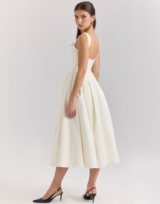 lois ivory satin corset midi dress House of CB | Dresses | House Of Cb Lois Ivory Satin Corset Midi Dress Nwot
