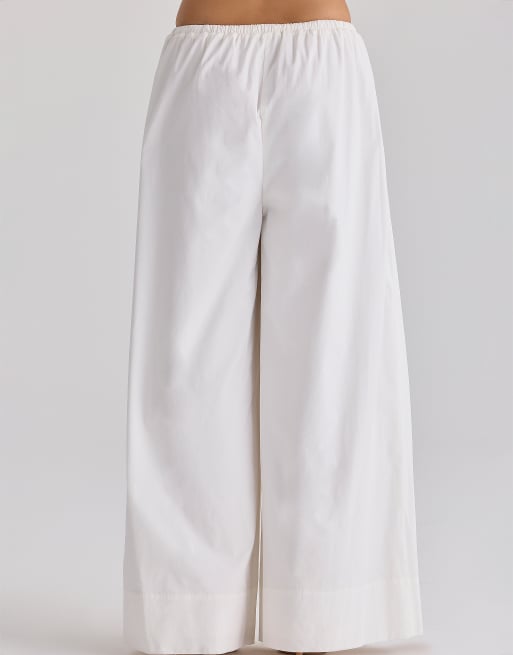 House of CB - Jae - Pantalon large en coton - Blanc, 4 de 4