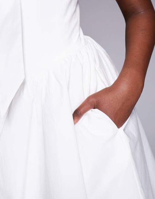 jaide white cotton off shoulder corset mini dress Jaide Off the Shoulder Minidress (Women)