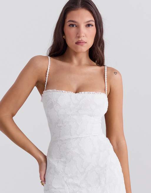 House of CB Joan lace up back maxi dress in ivory