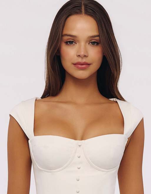 House of CB - Kaia - Robe courte en coton - Blanc, 3 de 4