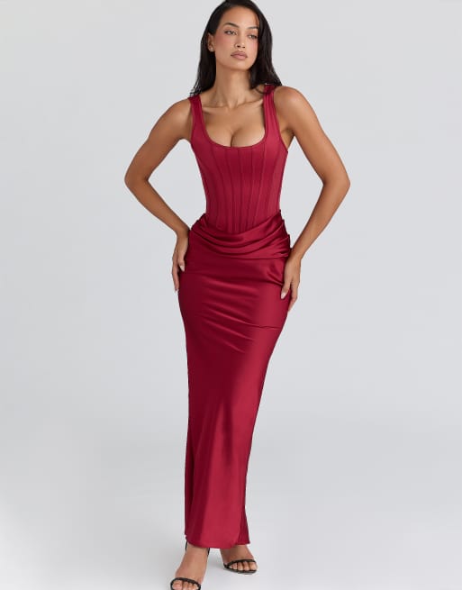 knee length dresses for ladies House of CB Illiana Real Silk Maxi Dress main image 0