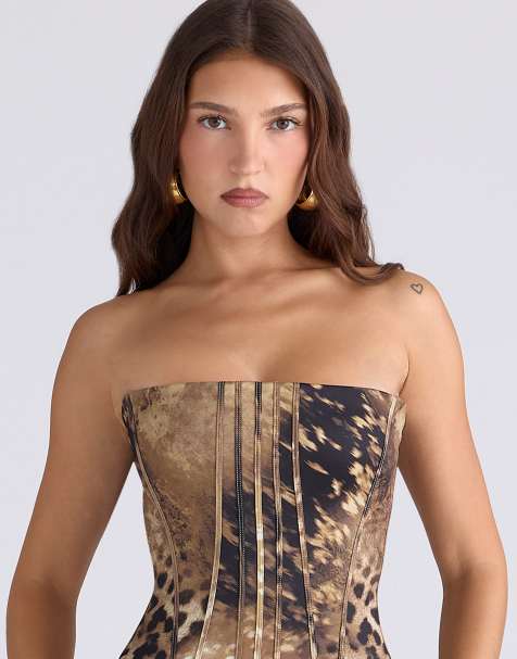 laila mini dress jacquard strapless fit Easy To Love White Floral Jacquard Strapless Mini Dress main image 1