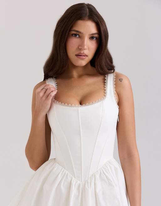 House of CB Letitia cotton mini dress in white, 3 of 4