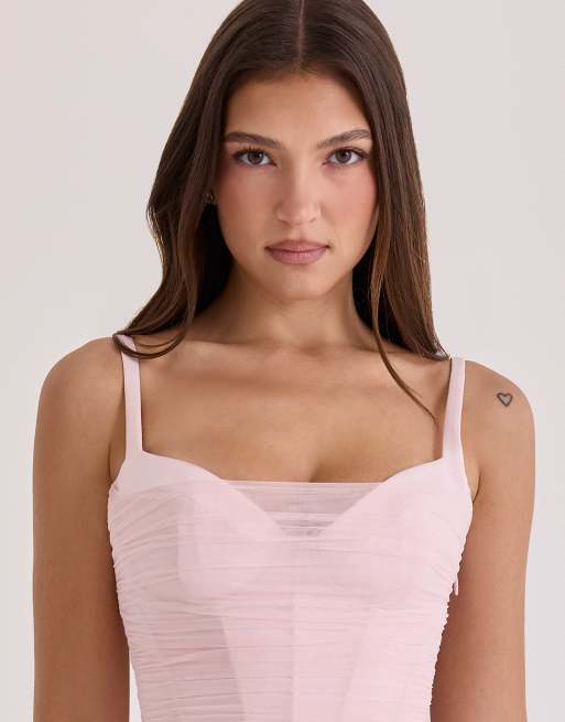 House of CB Lini roze mesh corsettop, 4 van 4