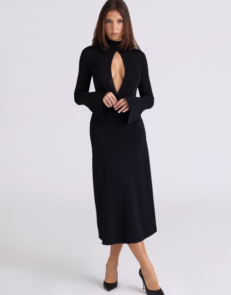 House of CB Lois keyhole bodysuit in black - BLACK - view 1